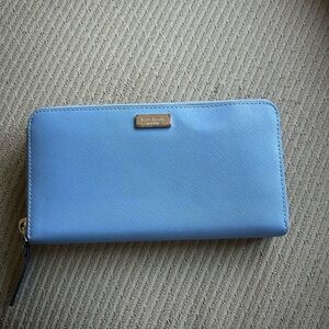 Kate Spade light blue leather long wallet